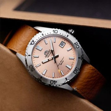 ORIENT 東方錶 深海征服者 鮭魚面200米防水機械腕錶-39.9mm RA-AC0Q05P
