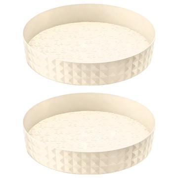 小麥購物 多功能旋轉置物盤 C493 165g  奶油白  22.3 x 4.5cm  2個