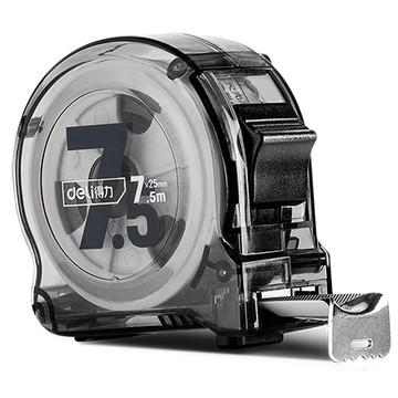得力Deli工具-透明殼鋼捲尺/DL277525T/7.5mx25mm
