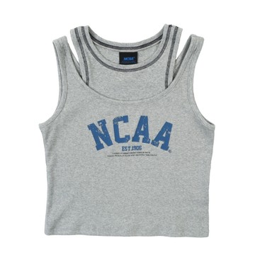 NCAA 背心 灰色 NC 假兩件 印花 無袖背心 女 7622148211