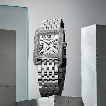CONSTANT 康斯登 經典方形獨立小秒針石英腕錶-36mm FC-235S2CDB6
