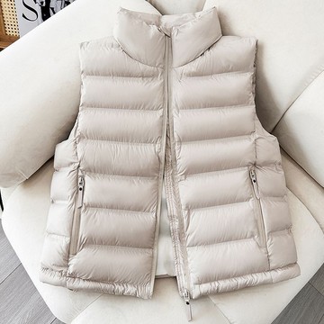 羽絨棉馬甲女顯瘦洋氣2025新款時尚秋冬立領馬夾收腰百搭無袖坎肩鑫弘-素時衣櫥