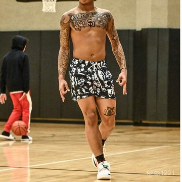 美式潮牌街頭籃球短褲男 寬鬆休閒四分褲 跑步運動短褲 速幹透氣訓練褲夏 吸濕排汗短褲 投籃訓練褲 夏季運動短褲 五分褲