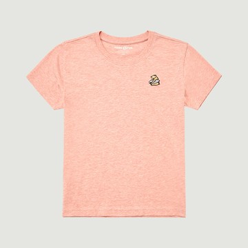 Hang Ten 經典純棉加州熊刺繡短袖T恤-童(淺紅花紗)