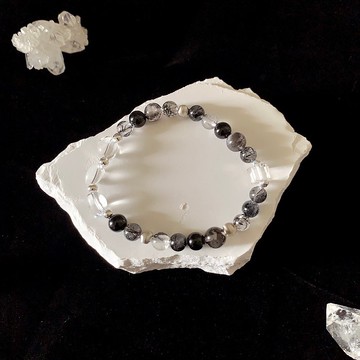 影光守護/ S925銀天然水晶能量手鍊/ 客製禮物/七月/避邪保平安