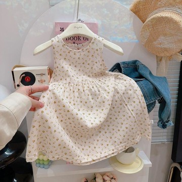 🎀biubiu童裝🎀女童睡裙夏季兒童洋氣公主裙薄款寶寶無袖背心裙女孩可愛裙子睡裙