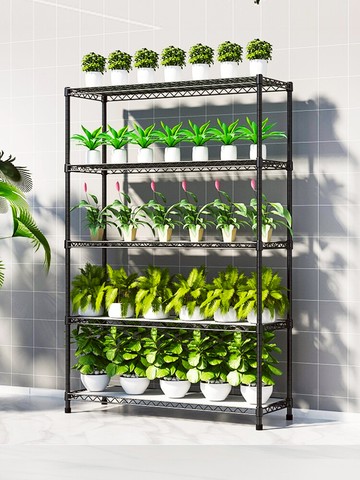 新款5層多肉花架陽臺綠植盆栽置物架落地層架分層鐵架子簡約盆景