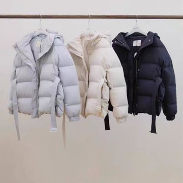 LAN.H韓國東大門新款小清新連帽收腰短款面包保暖羽絨服外套