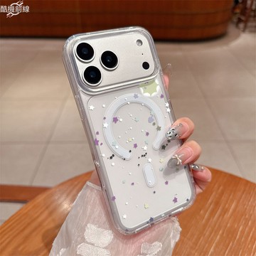 卡通彩點星星 適用蘋果17Air手機殼 16ProMax 13 12 14 15 11 全包邊防摔軟殼 大孔透明磁吸殼