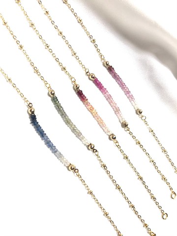 細緻迷你漸層剛玉手鏈