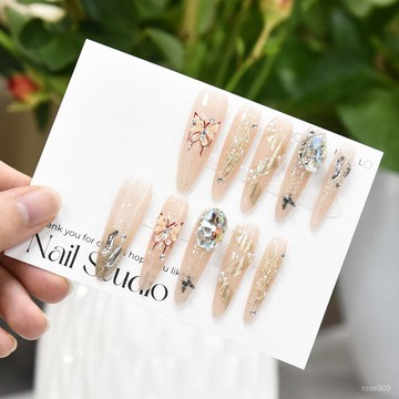 🤩加一超劃祘✨美甲穿戴甲蝴蝶穿戴式爆閃小清新氛圍感春日小花夏日清新氛圍穿戴純手工穿戴甲 EWYV