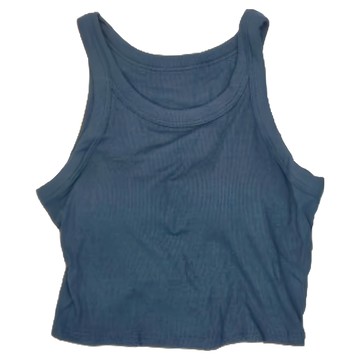 細條紋內搭背心，柔軟親膚 彈性面料 修身緊緻  L  藍色