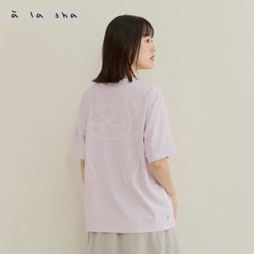 a la sha 微笑抹茶印花寬鬆T