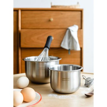AMAGOUR安柚  304雙層不銹鋼內外拉絲打蛋盆蛋白奶油打發大小號