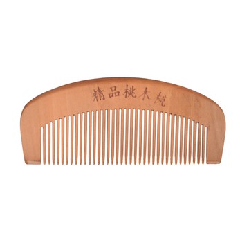 1033 無柄桃木梳 梳子 直髮梳 防靜電 木梳 扁梳