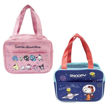 小禮堂 方型手提便當袋 (三麗鷗-坐姿歪頭款/史努比-太空款)