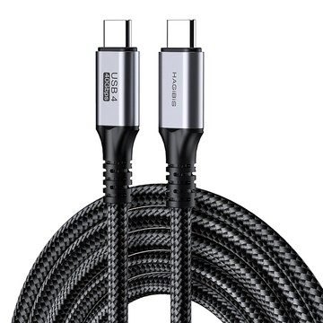 HAGiBiS 合金接頭編織線Type-C to C USB 4傳輸線2M(UC4-2M)