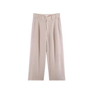 麻料簡約中腰寬褲