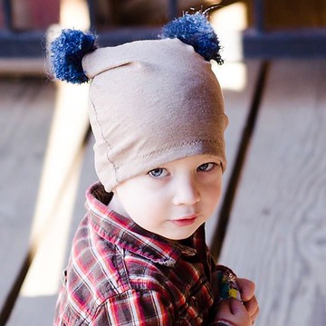 義大利Mondo Rotondo毛線球球棉帽(藍色)