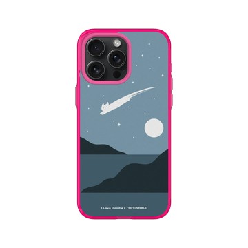iPhone 15 Pro Max Clear 粉漾桃 - ilovedoodle (Lim Heng Swee) - Cat Landscape - Meteor 貓咪流星