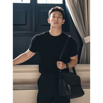 伏黑甚爾小袖口收緊t恤潮牌男美式健身短袖彈力修身內搭三分半袖