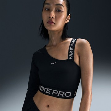 NIKE 長袖上衣 女款 運動 不對稱短版上衣 AS W NP DF SHINE CROP TOP 黑 FV8101-010