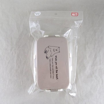 【100 Life Japan Can Do】開心果小熊-便當盒(米)(600ml)(1入)