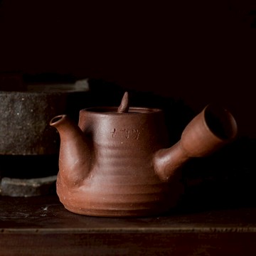 煮茶壺日式柴燒砂銚玉書煨潮州功夫茶具電陶爐多年紅泥側把急須壺