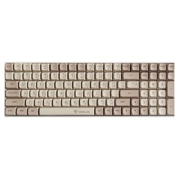 HONG JIN 青軸 無線三模 機械式鍵盤 台灣出貨  1入  牛奶糖鍵帽 咖色  HJ-621