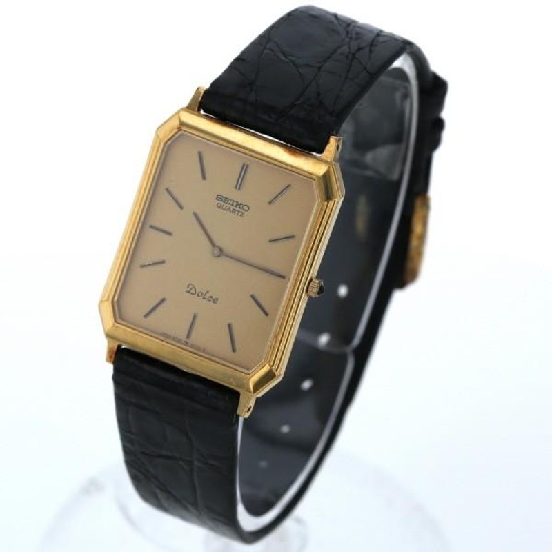 セイコー SEIKO ドルチェ DOLCE スクエア 6730-5540 クオーツ ゴールド 文字盤 2針式 メンズ 腕時計 【hon】【中古】 |  LINEショッピング
