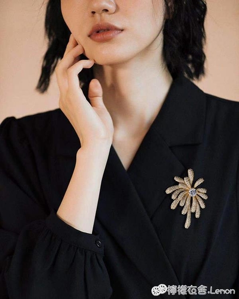綻放美麗浪漫煙火胸針女大衣外套配飾高檔胸花別針扣氣質百搭禮物 全館免運