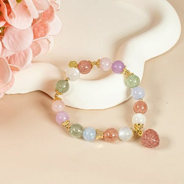 [快速出貨]【石之王】兒童款手串 草莓樂園 | 粉晶/海藍寶/白月光/綠草莓/草莓晶/紫水晶