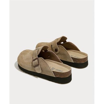 真皮勃肯鞋子女2025新款爆款厚底拖鞋女外穿男女同款博肯半拖鞋