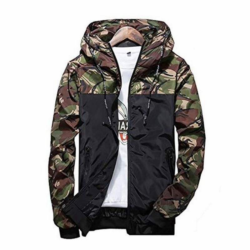 Hisitosa カモフラ柄 ウィンドブレーカー メンズ ジップパーカー フード付き 迷彩 服 軽量 防風 撥水 マウンテンジャケット アウ 通販 Lineポイント最大0 5 Get Lineショッピング