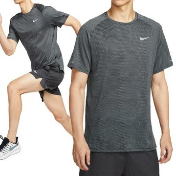 Nike As M Nk Df Stride Jacquard Ss 男款 黑色 反光 速乾 短袖 HV2208-010
