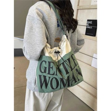 泰國gentlewoman字母大容量單肩托特包2025新款通勤斜挎帆布包女
