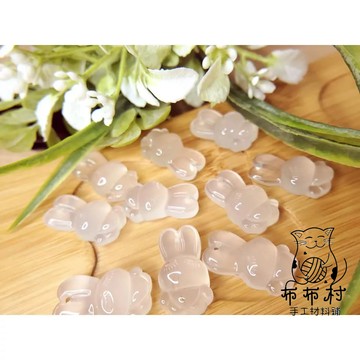 N18白瑪瑙吊墜兔子 串珠 散珠 穿搭手鍊配件 文藝飾品配件 文玩小物