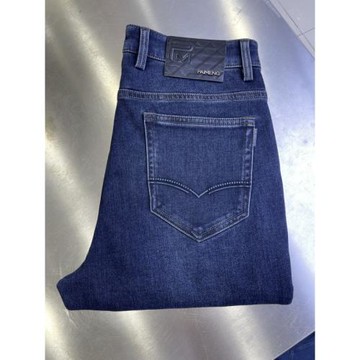 【加厚磨毛】2025秋冬寬松直筒牛仔褲全彈經典藍長褲專柜同售