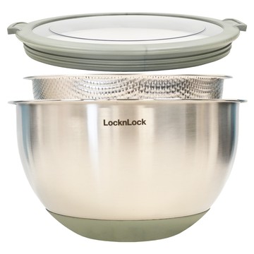 LocknLock 樂扣樂扣 不鏽鋼三合一調理盆組  20 x 12cm  薄荷綠  1組