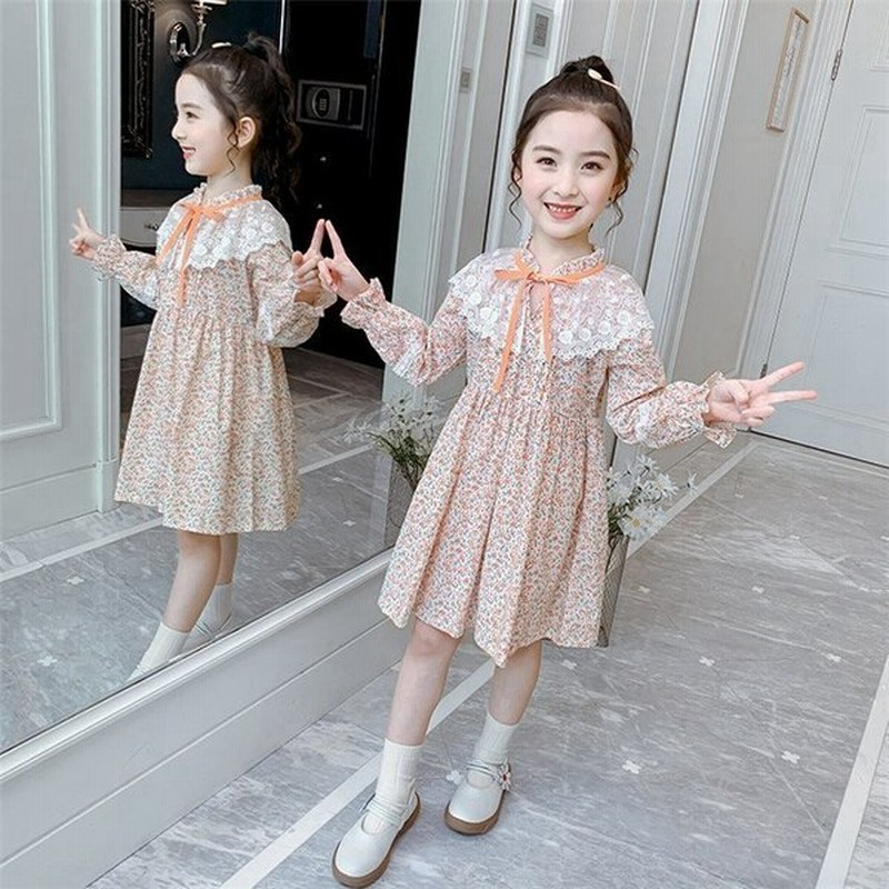 子供服 女の子 ワンピース 花柄 レース 韓国子供服 こども服 春秋 可愛い かわいい 女児 お姫様 通販 Lineポイント最大0 5 Get Lineショッピング