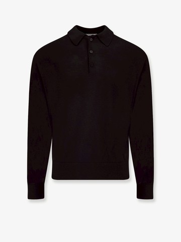 Virgin wool and cashmere polo shirt - LANEUS - gender_Man