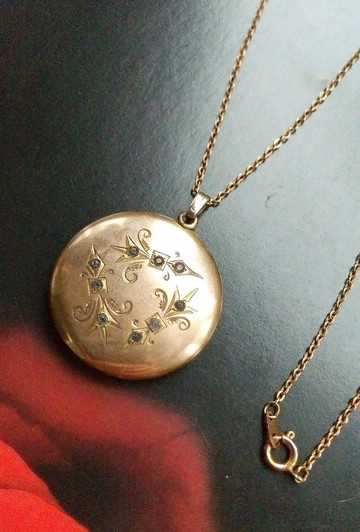 Vintage Jewelry S.K. Merrill  1910年代 老式 locket  項鍊