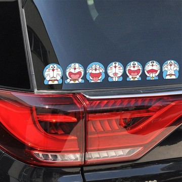 反光汽車貼紙哆啦A夢可愛卡通車身貼玻璃裝飾貼遮擋劃痕摩託電車