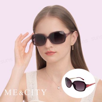 ME&CITY 浮雕閃耀花紋金屬太陽眼鏡 時尚精緻 抗UV400 (ME 1218 J01)