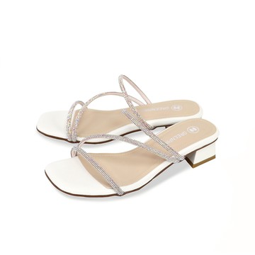 NG鞋特賣★GREEN PINE絢爛細帶低跟拖鞋 米色 (00568633)