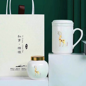 陶瓷杯子白瓷水杯辦公室喝茶杯文化創意馬克杯男帶蓋過濾商務禮品