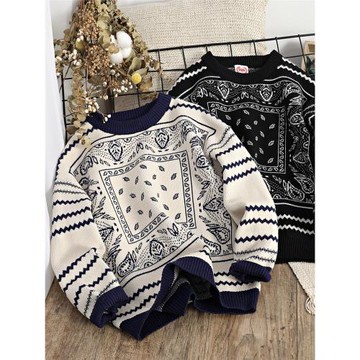 新款男童純棉毛衣女童針織衫兒童洋氣套頭衫秋冬中大童毛線衣童裝