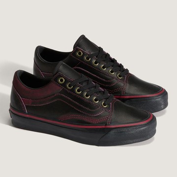 Premium LX Old Skool Leather 黑色/紅色滑板鞋