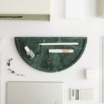 VERDE 大理石/蛇紋石  半圓淺盤(小)