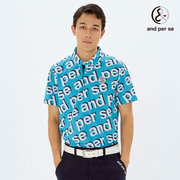 【and per se】男款淺藍色輕盈透氣彈性面料舒適又時尚短袖POLO衫 DGV29615